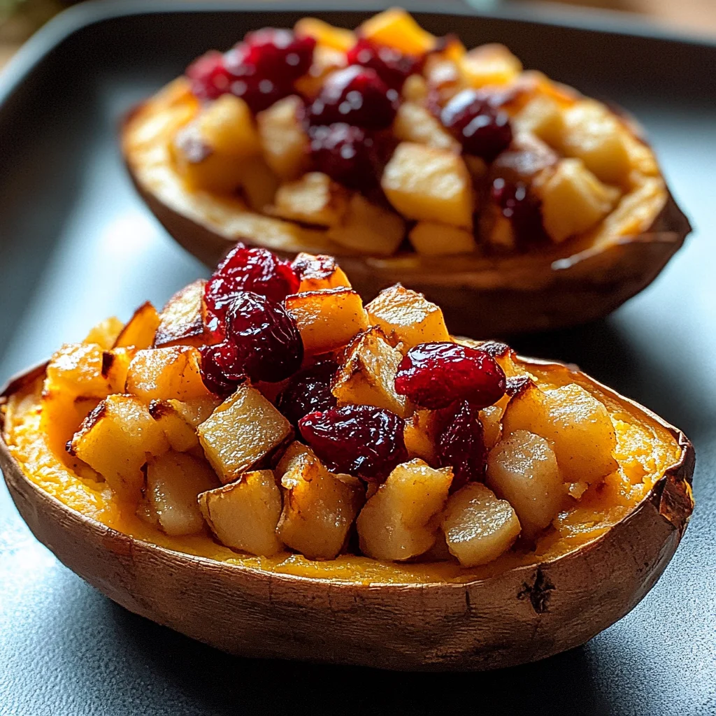 Cranberry Apple Twice-Baked Sweet Potatoes