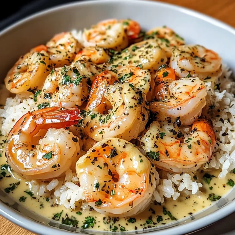 Creamy Garlic Butter Shrimp Bowl with Herb Rice