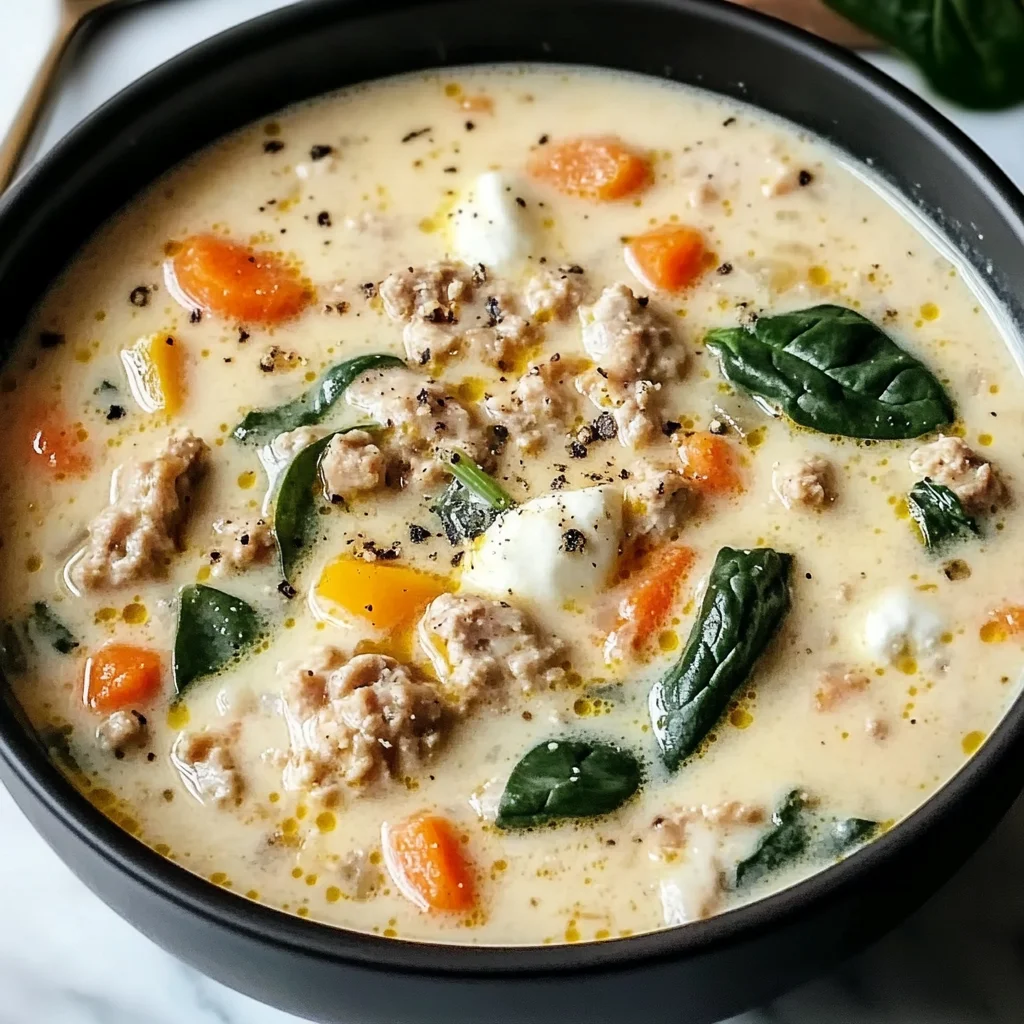 Creamy Italian Ground Chicken Soup