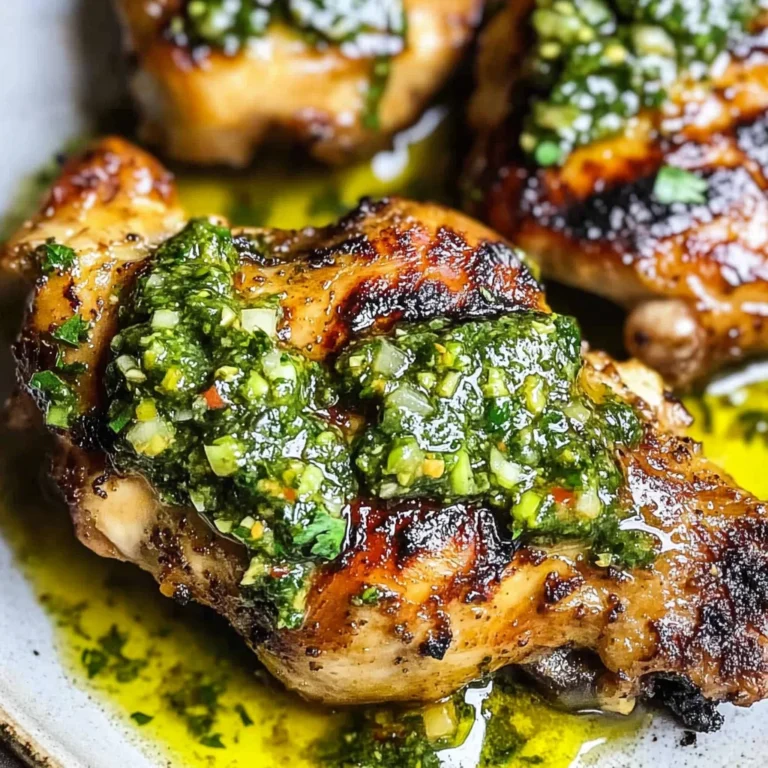 Grilled Chicken Thighs with Chimichurri