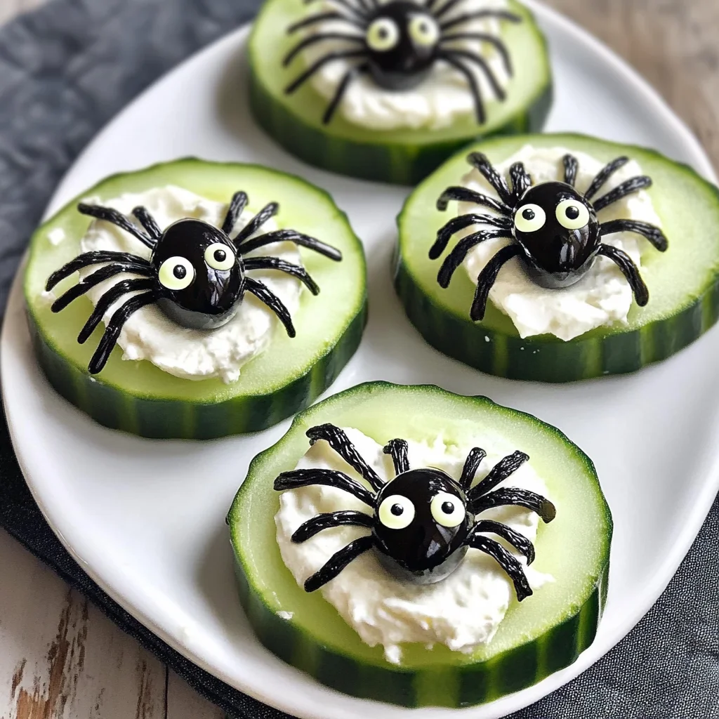 Keto Spider Cucumber Appetizer Bites