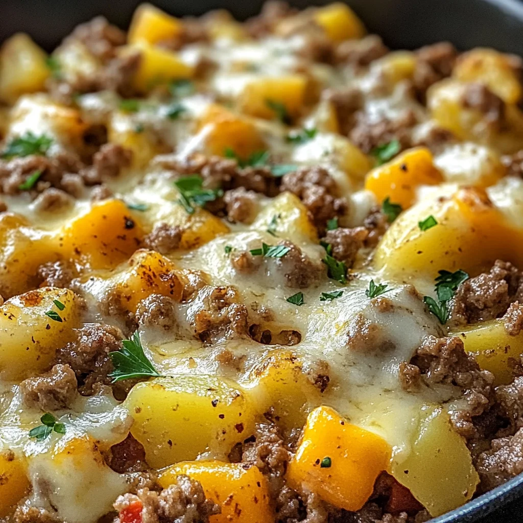 One-Pan Cheesy Meat & Potato Skillet