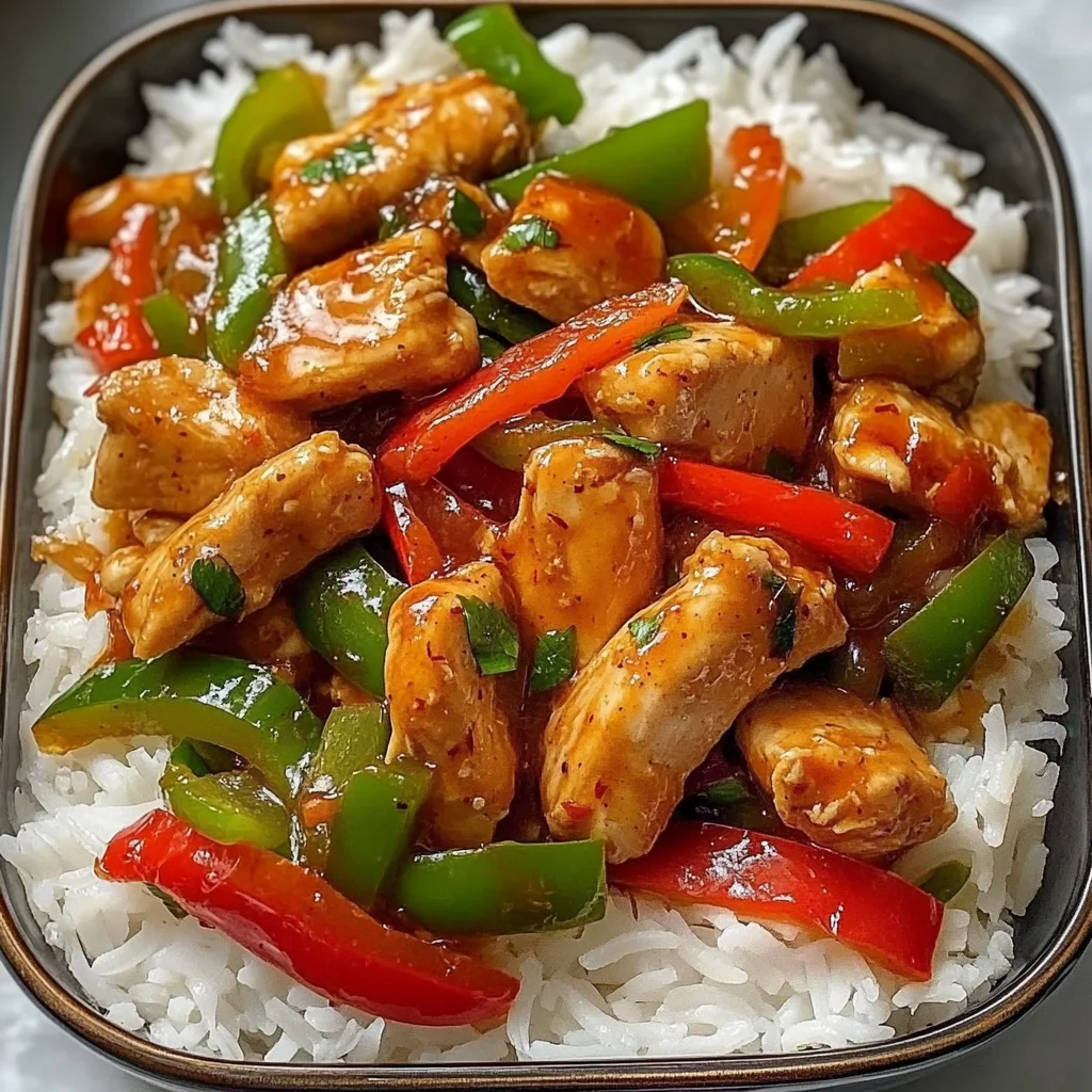 Sweet & Spicy Chicken Stir-Fry with Rice